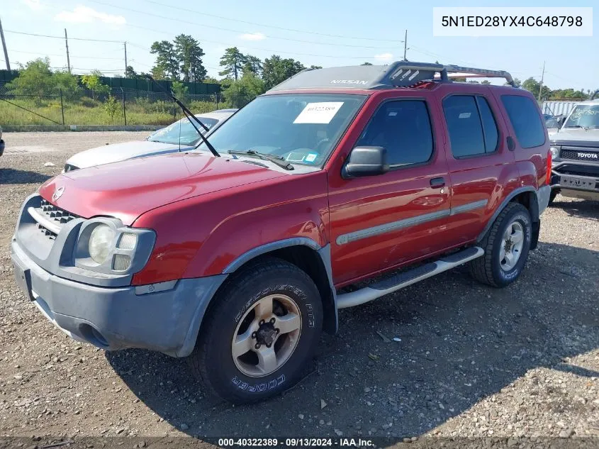 2004 Nissan Xterra Xe/Se VIN: 5N1ED28YX4C648798 Lot: 40322389