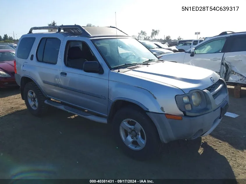 2004 Nissan Xterra Xe VIN: 5N1ED28T54C639317 Lot: 40381431