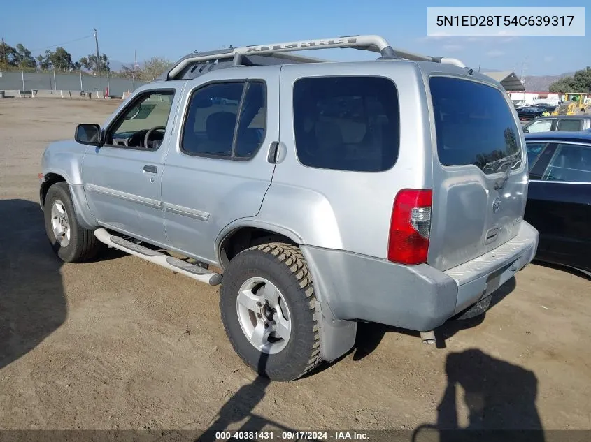 2004 Nissan Xterra Xe VIN: 5N1ED28T54C639317 Lot: 40381431