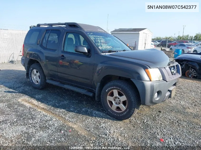 2007 Nissan Xterra Se VIN: 5N1AN08W07C542377 Lot: 12095959