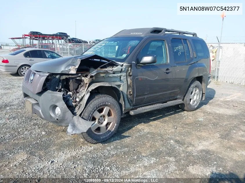 2007 Nissan Xterra Se VIN: 5N1AN08W07C542377 Lot: 12095959