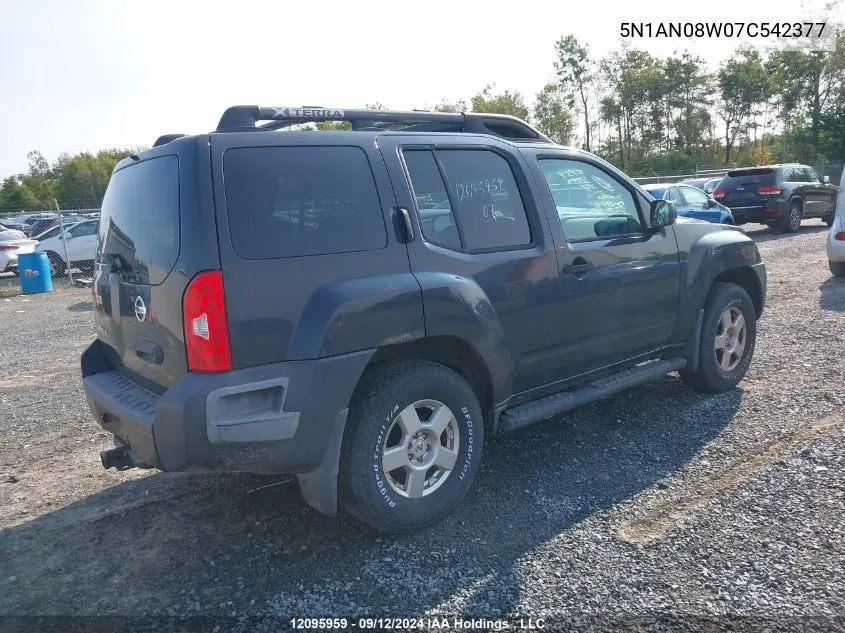 2007 Nissan Xterra Se VIN: 5N1AN08W07C542377 Lot: 12095959