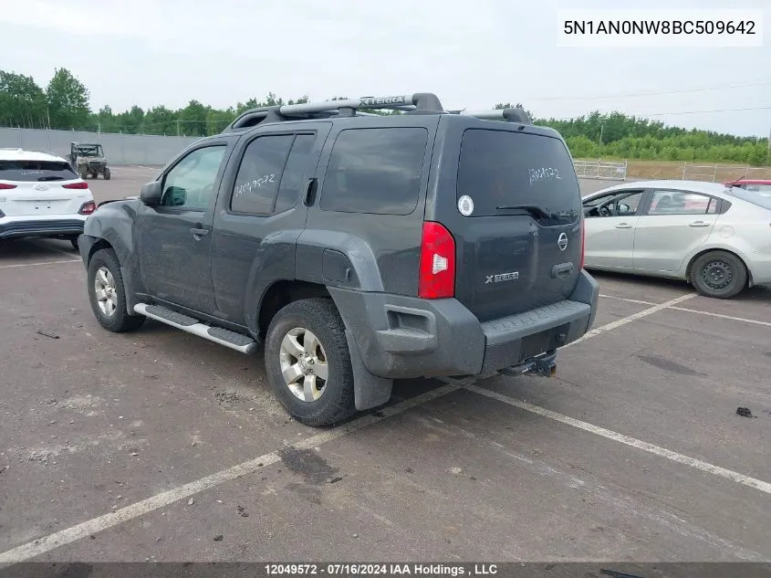 2011 Nissan Xterra Off Road/S/Se VIN: 5N1AN0NW8BC509642 Lot: 12049572