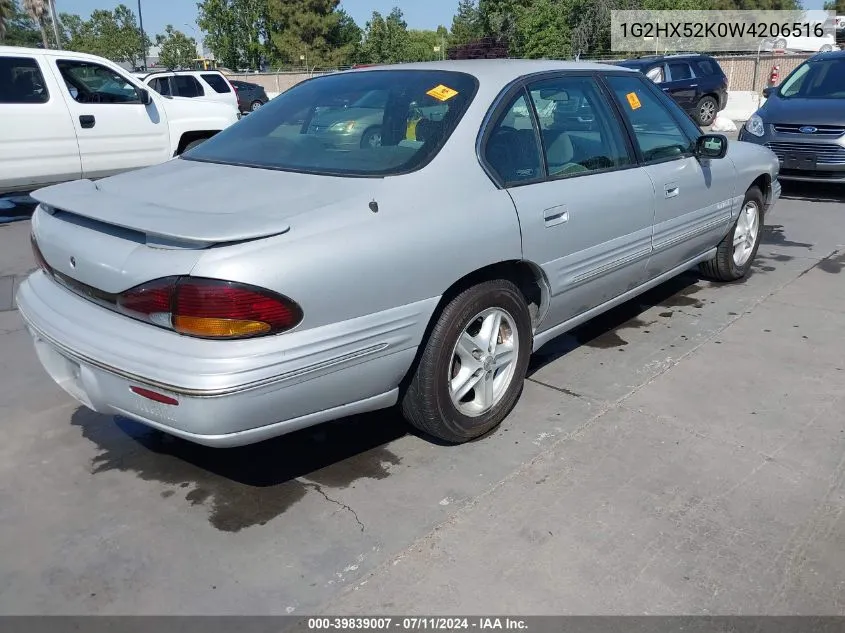 1998 Pontiac Bonneville Se VIN: 1G2HX52K0W4206516 Lot: 39839007