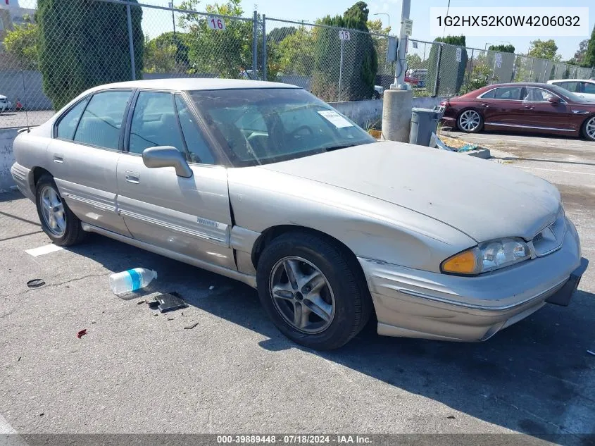 1998 Pontiac Bonneville Se VIN: 1G2HX52K0W4206032 Lot: 39889448