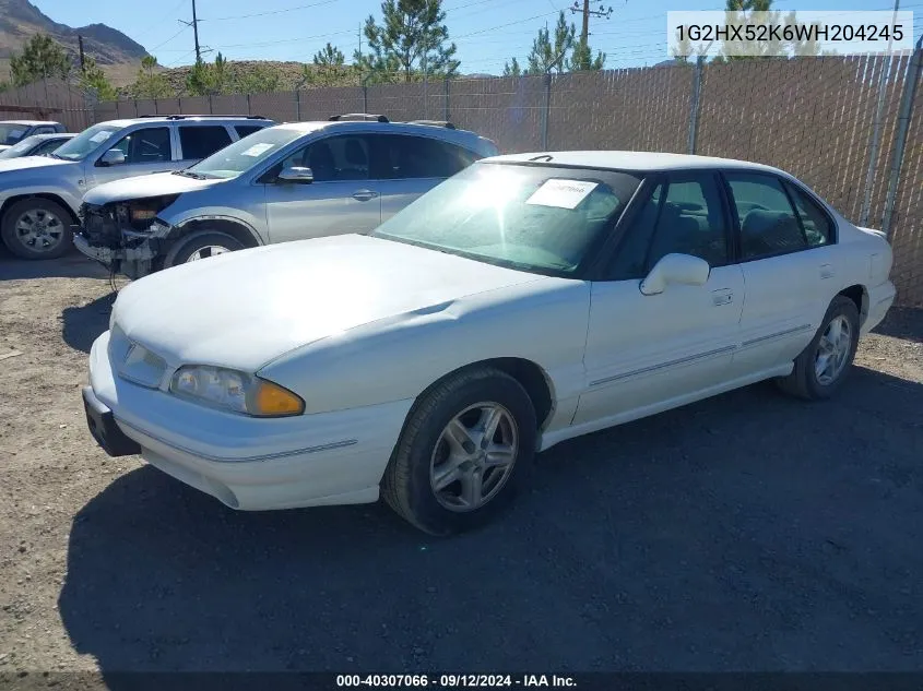 1998 Pontiac Bonneville Se VIN: 1G2HX52K6WH204245 Lot: 40307066