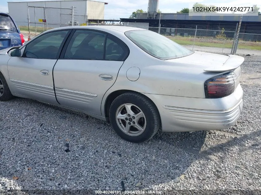 2000 Pontiac Bonneville Se VIN: 1G2HX54K9Y4242771 Lot: 40246191