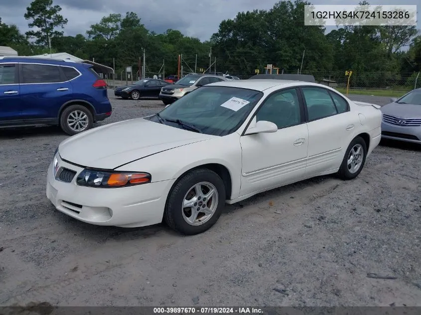 2002 Pontiac Bonneville Se VIN: 1G2HX54K724153286 Lot: 39897670