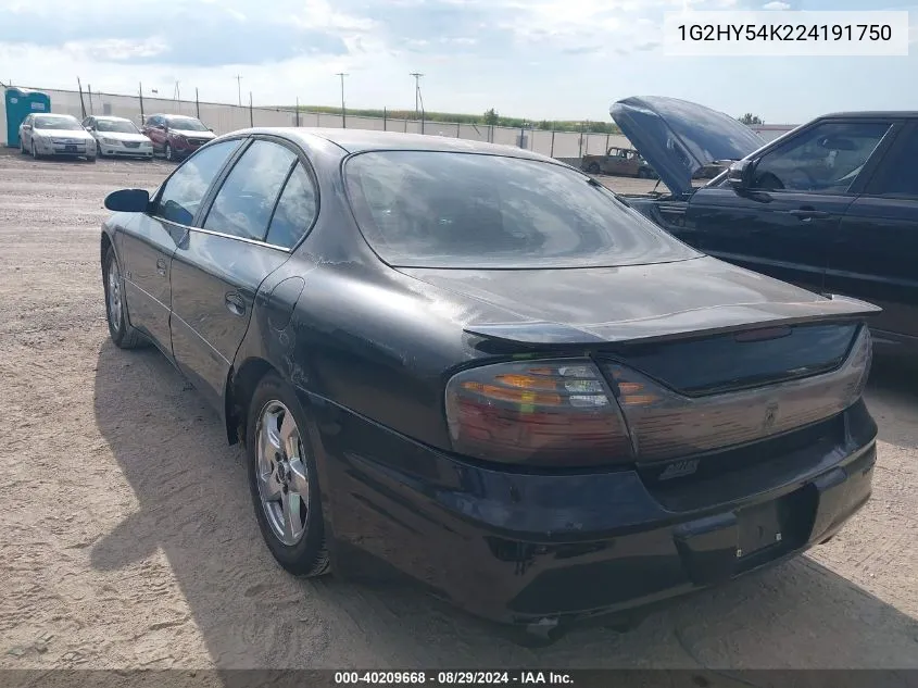 2002 Pontiac Bonneville Sle VIN: 1G2HY54K224191750 Lot: 40209668