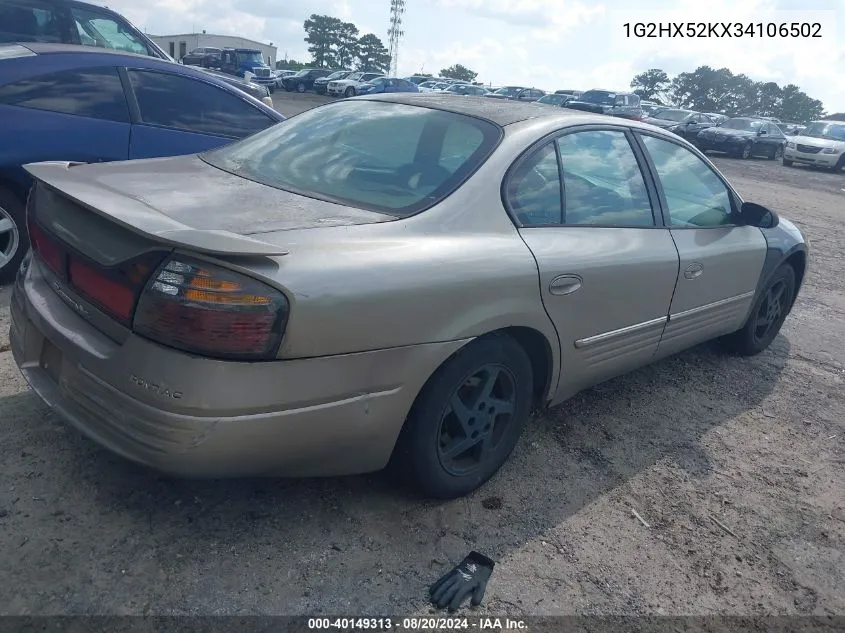 2003 Pontiac Bonneville Se VIN: 1G2HX52KX34106502 Lot: 40149313