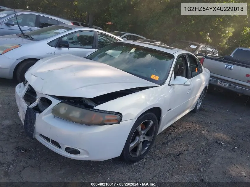 2004 Pontiac Bonneville Gxp VIN: 1G2HZ54YX4U229018 Lot: 40216017