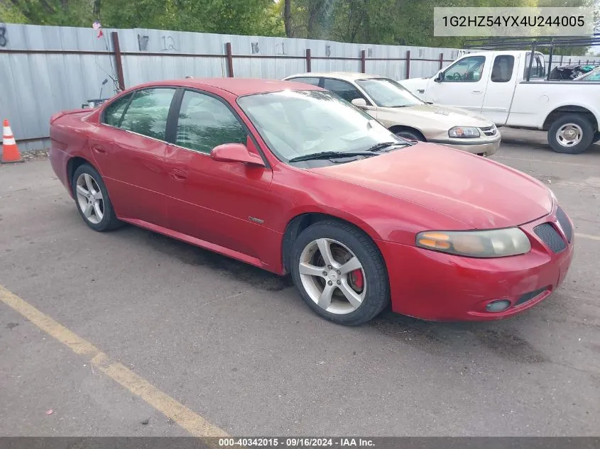 2004 Pontiac Bonneville Gxp VIN: 1G2HZ54YX4U244005 Lot: 40342015