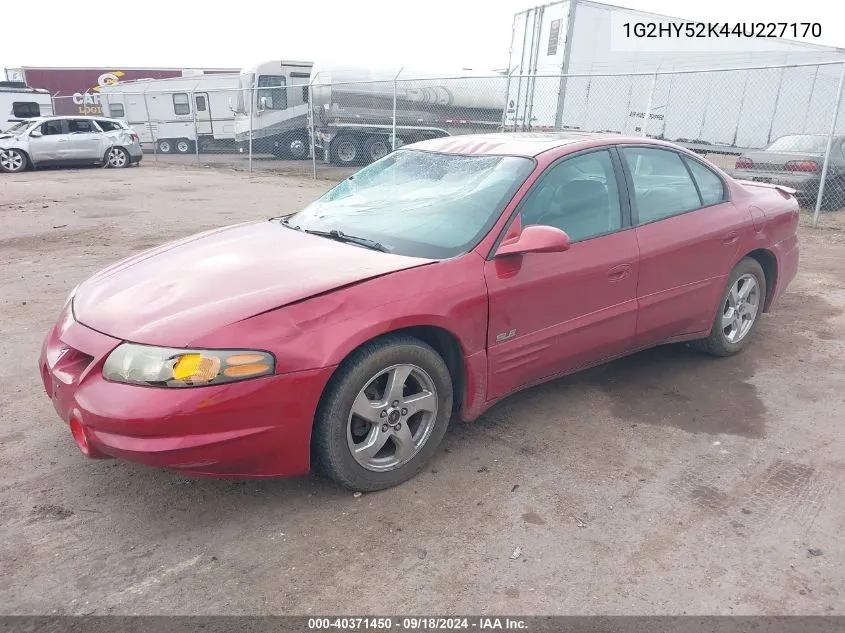 2004 Pontiac Bonneville Sle VIN: 1G2HY52K44U227170 Lot: 40371450