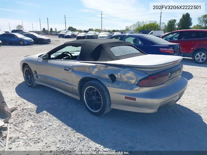 1999 Pontiac Firebird Trans Am VIN: 2G2FV32G6X2222501 Lot: 40241760