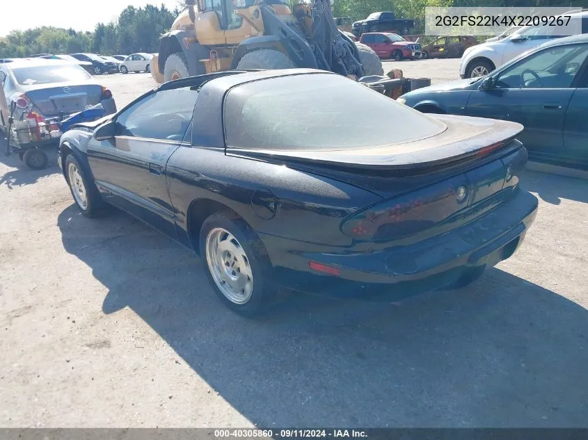 1999 Pontiac Firebird VIN: 2G2FS22K4X2209267 Lot: 40305860