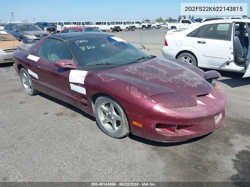 2G2FS22K622143815 2002 Pontiac Firebird