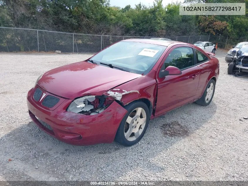 2007 Pontiac G5 Gt VIN: 1G2AN15B277298417 Lot: 40234706