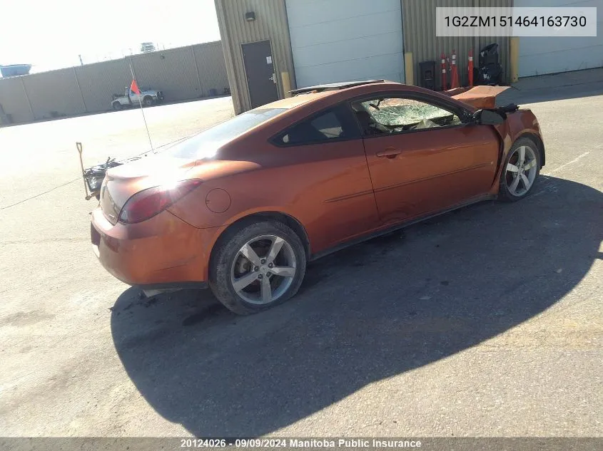 2006 Pontiac G6 Gtp VIN: 1G2ZM151464163730 Lot: 20124026