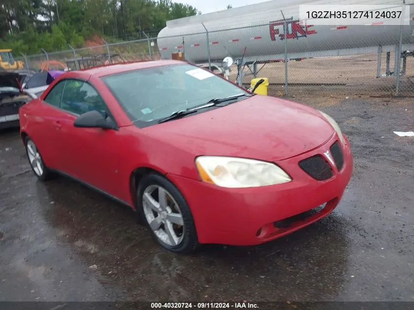 2007 Pontiac G6 Gt VIN: 1G2ZH351274124037 Lot: 40320724