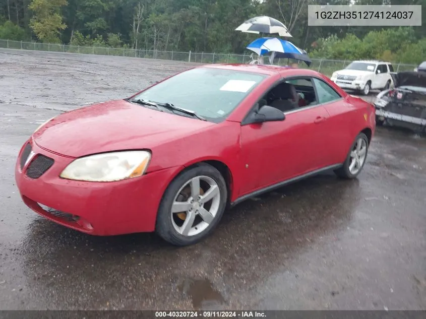 2007 Pontiac G6 Gt VIN: 1G2ZH351274124037 Lot: 40320724