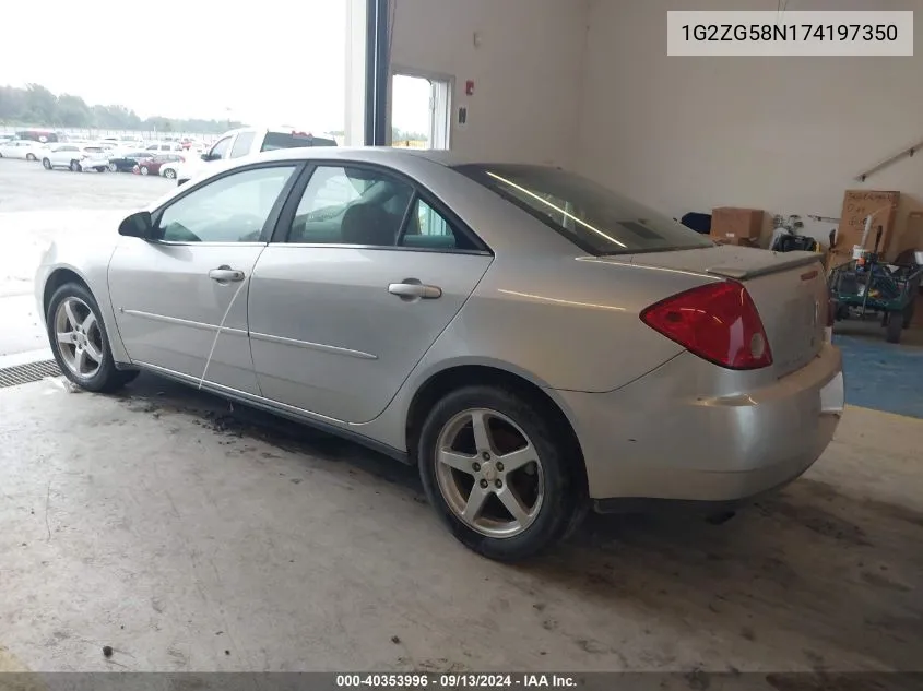 2007 Pontiac G6 VIN: 1G2ZG58N174197350 Lot: 40353996