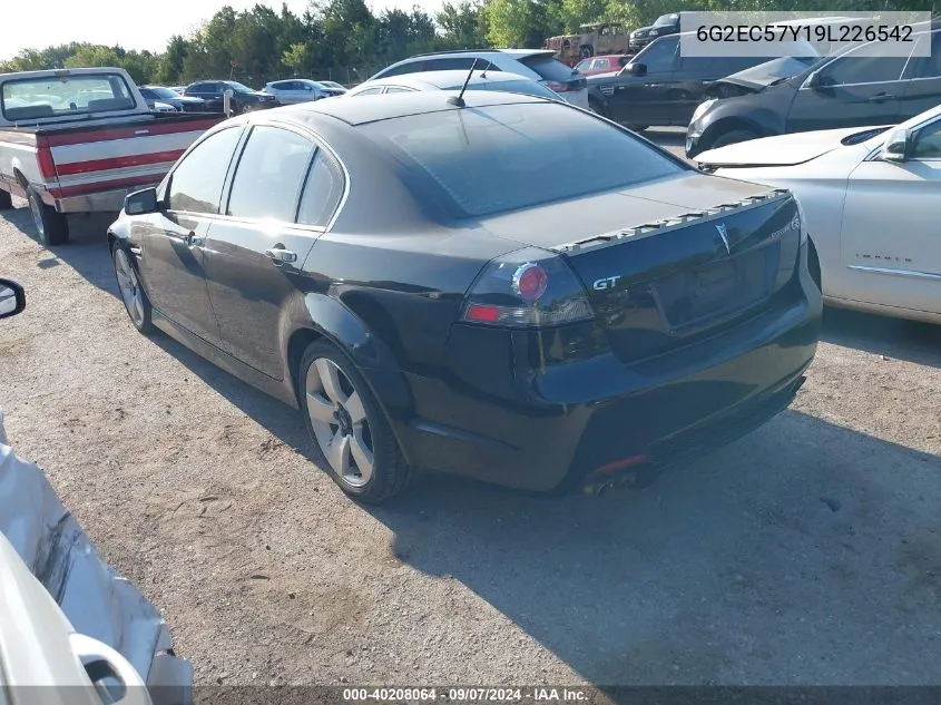 2009 Pontiac G8 Gt VIN: 6G2EC57Y19L226542 Lot: 40208064