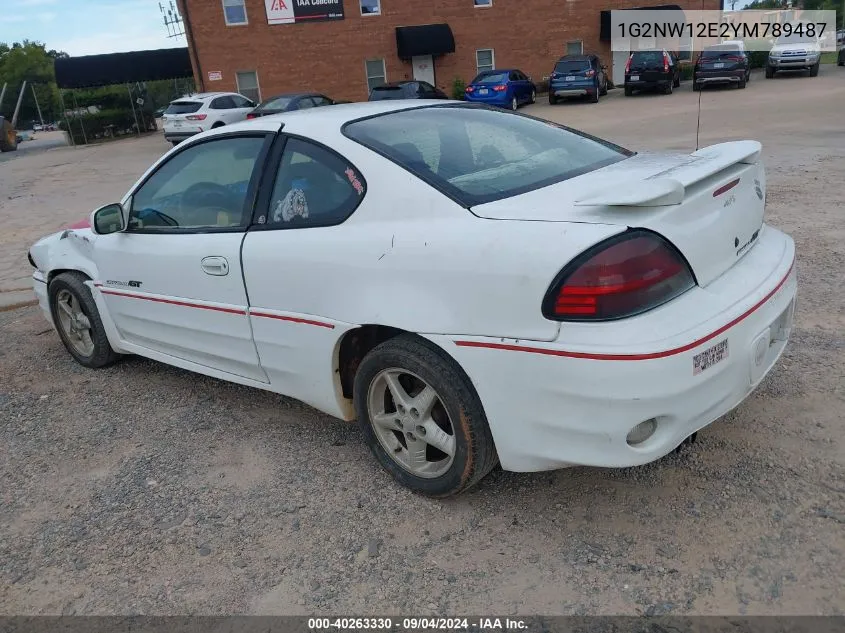 2000 Pontiac Grand Am Gt VIN: 1G2NW12E2YM789487 Lot: 40263330