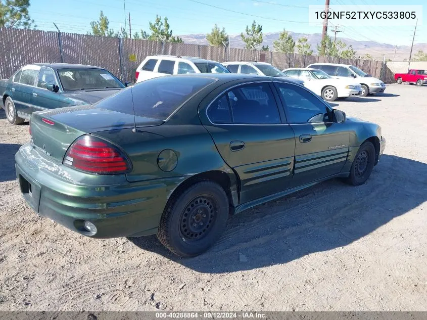 2000 Pontiac Grand Am Se1 VIN: 1G2NF52TXYC533805 Lot: 40288864