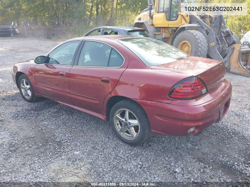 2003 Pontiac Grand Am Se1 VIN: 1G2NF52E63C202441 Lot: 40311898