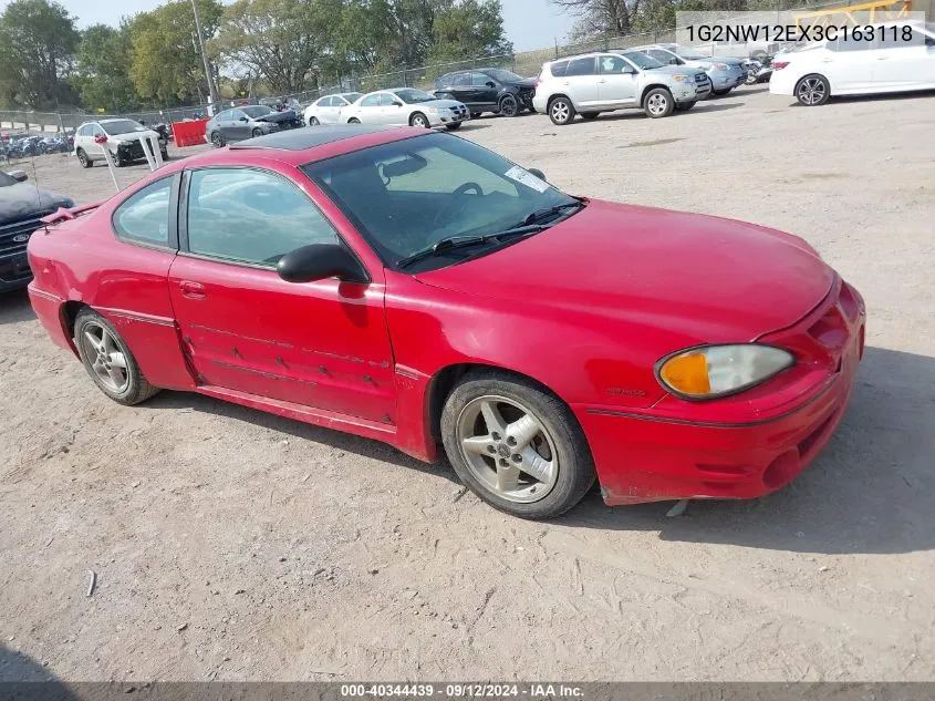 2003 Pontiac Grand Am Gt VIN: 1G2NW12EX3C163118 Lot: 40344439