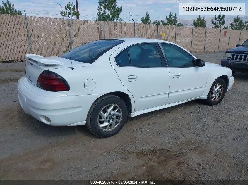 2004 Pontiac Grand Am Se1 VIN: 1G2NF52E64M500712 Lot: 40263747