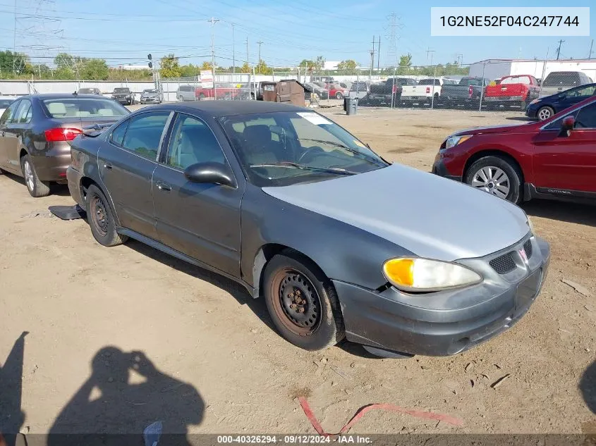 2004 Pontiac Grand Am Se VIN: 1G2NE52F04C247744 Lot: 40326294