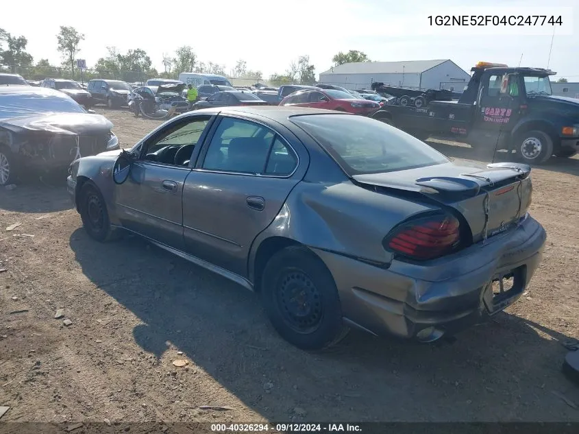 2004 Pontiac Grand Am Se VIN: 1G2NE52F04C247744 Lot: 40326294