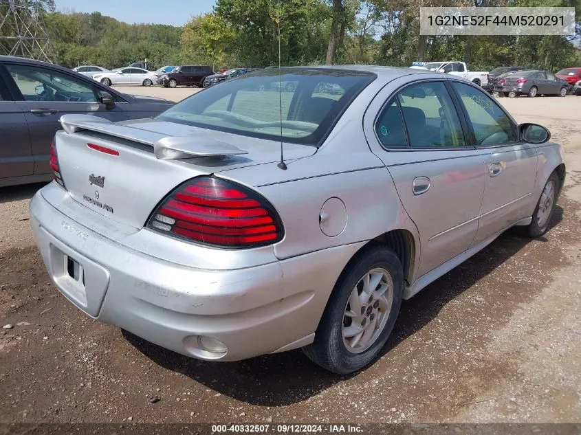 2004 Pontiac Grand Am Se VIN: 1G2NE52F44M520291 Lot: 40332507