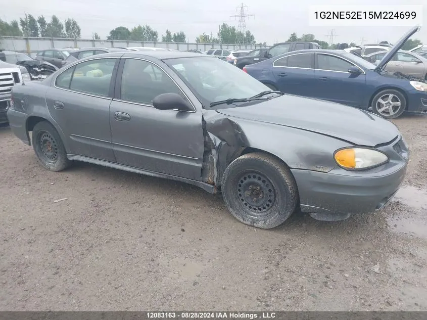 2005 Pontiac Grand Am Se VIN: 1G2NE52E15M224699 Lot: 12083163