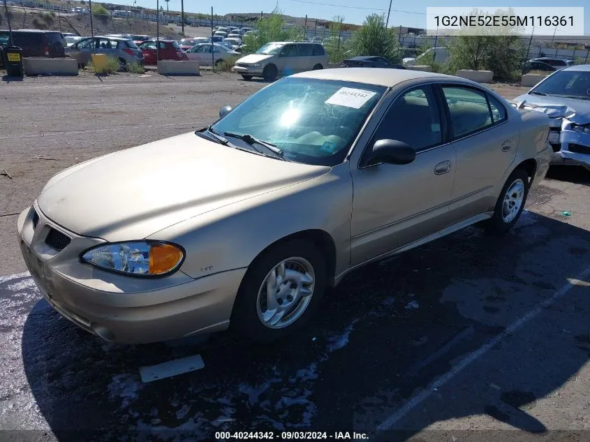 2005 Pontiac Grand Am Se VIN: 1G2NE52E55M116361 Lot: 40244342