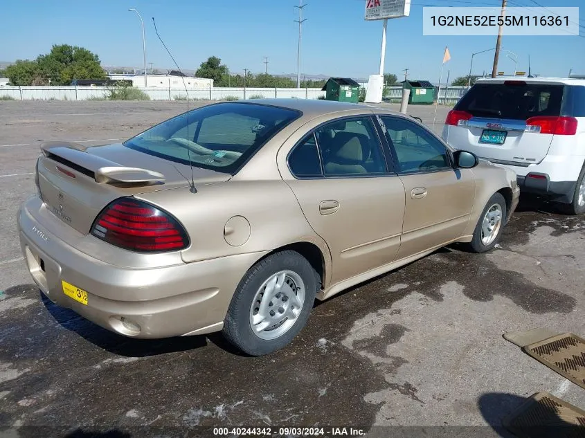 1G2NE52E55M116361 2005 Pontiac Grand Am Se