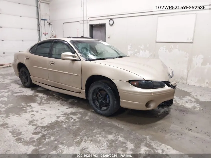 1G2WR5215YF252536 2000 Pontiac Grand Prix Gtp