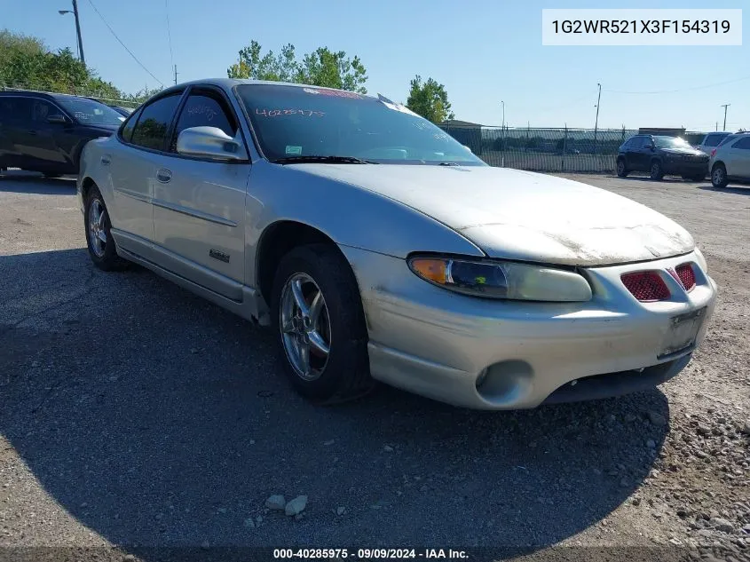 2003 Pontiac Grand Prix Gtp VIN: 1G2WR521X3F154319 Lot: 40285975