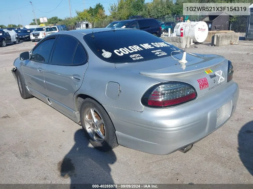 2003 Pontiac Grand Prix Gtp VIN: 1G2WR521X3F154319 Lot: 40285975