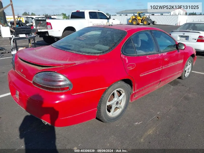 2003 Pontiac Grand Prix Gt VIN: 1G2WP52K13F131025 Lot: 40306539