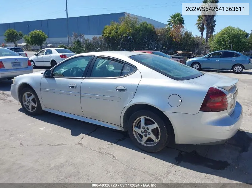 2004 Pontiac Grand Prix Gt2 VIN: 2G2WS542641363611 Lot: 40326720