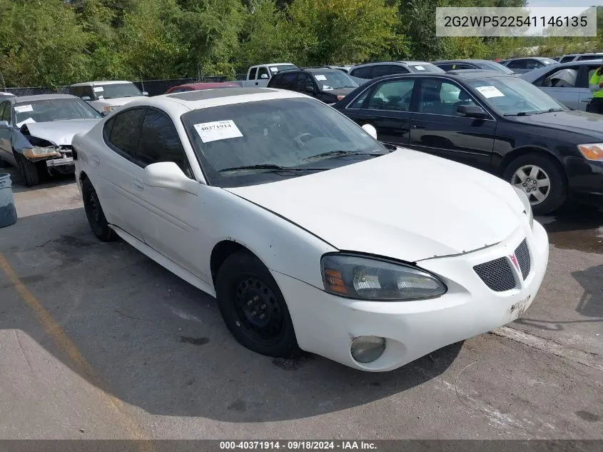 2004 Pontiac Grand Prix Gt VIN: 2G2WP522541146135 Lot: 40371914