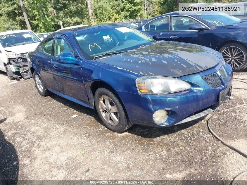 2005 Pontiac Grand Prix VIN: 2G2WP522451186921 Lot: 40295723