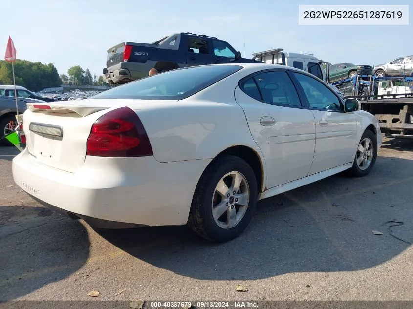 2005 Pontiac Grand Prix VIN: 2G2WP522651287619 Lot: 40337679