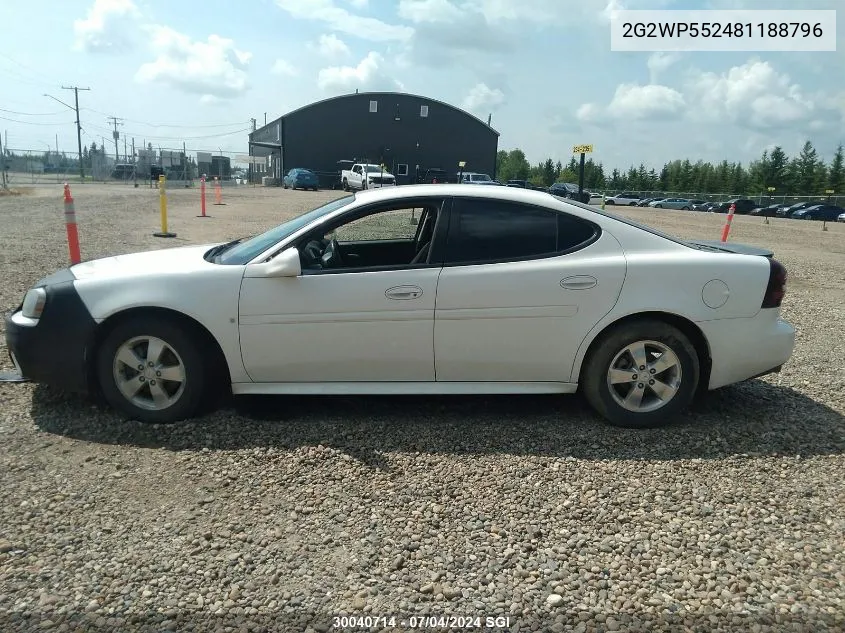 2008 Pontiac Grand Prix VIN: 2G2WP552481188796 Lot: 30040714