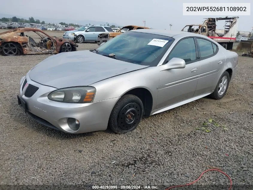 2008 Pontiac Grand Prix VIN: 2G2WP552681108902 Lot: 40293995