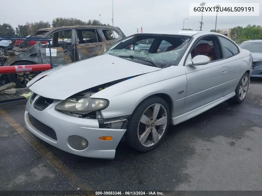 2006 Pontiac Gto VIN: 6G2VX12U46L509191 Lot: 39583346