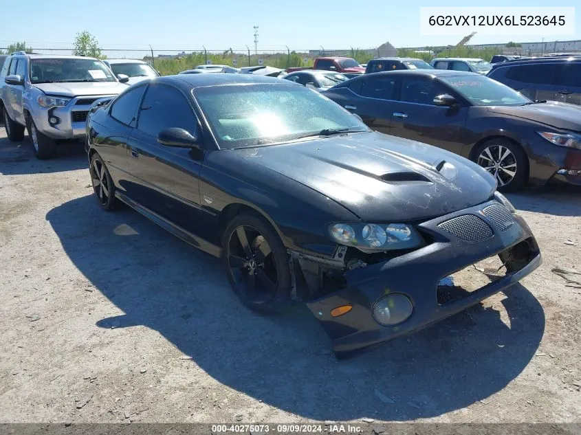 2006 Pontiac Gto VIN: 6G2VX12UX6L523645 Lot: 40275073