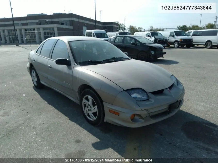 2000 Pontiac Sunfire Se VIN: 1G2JB5247Y7343844 Lot: 20176408